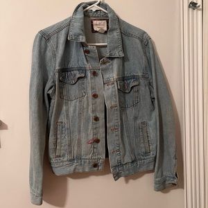 Jean jacket - light lipstick mark but can be washed off